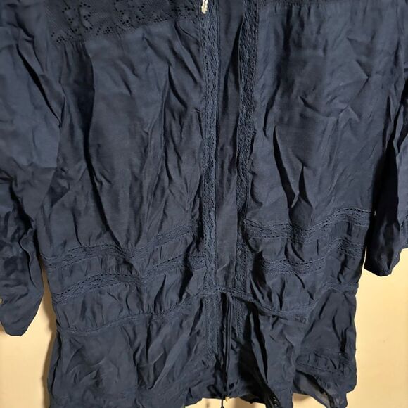 NWT MELISSA ODABASH Nicole Cover-Up Swim Beach Dress Navy Crochet Size Small - Picture 8 of 12